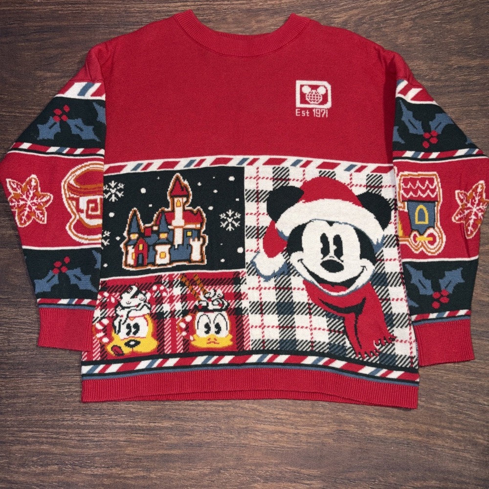 Walt Disney World Christmas Spirit Jersey Sweater Kids Youth Size Small 5/6
